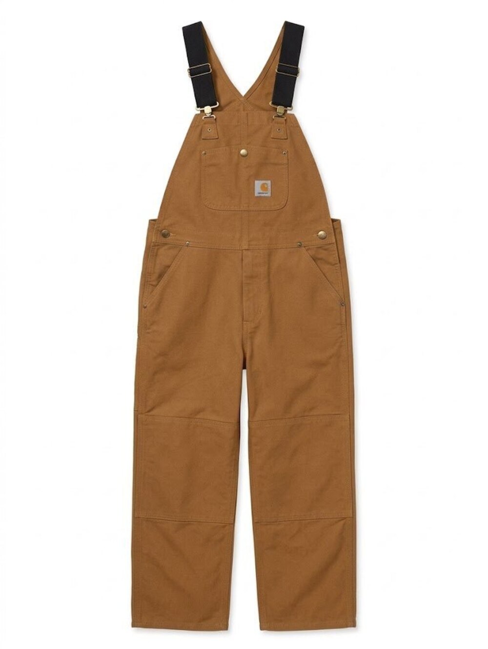 Carhartt Youth Size 12 Brown Duck Double Knee Bib Overalls Workwear Unisex